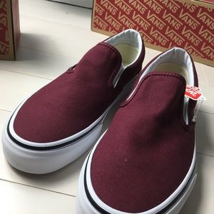 Maroon Vans (Brand New & Never Worn) Slip On Vans